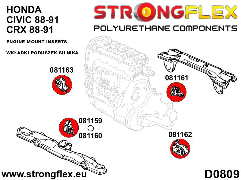 Strongflex 081162B: Engine mount inserts left side - Imagen 2