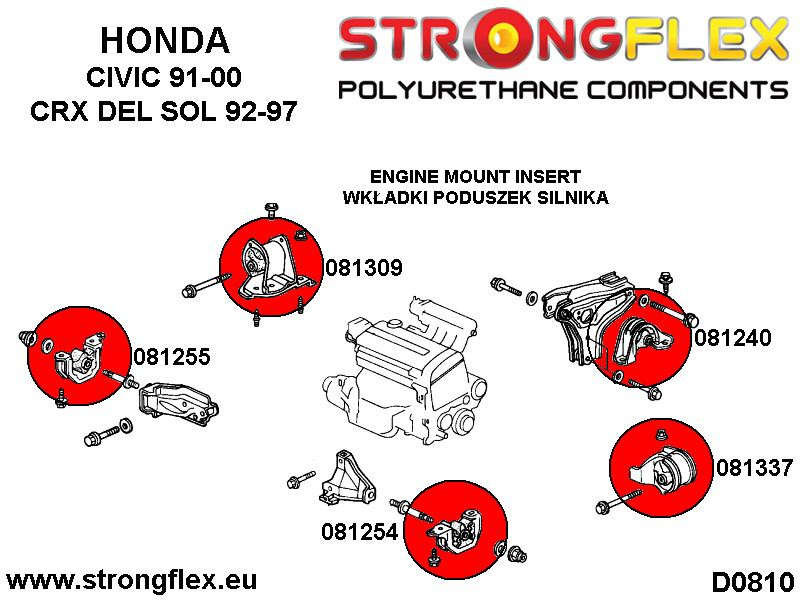 Strongflex 081337A: Left upper engine mount insert SPORT - Imagen 2