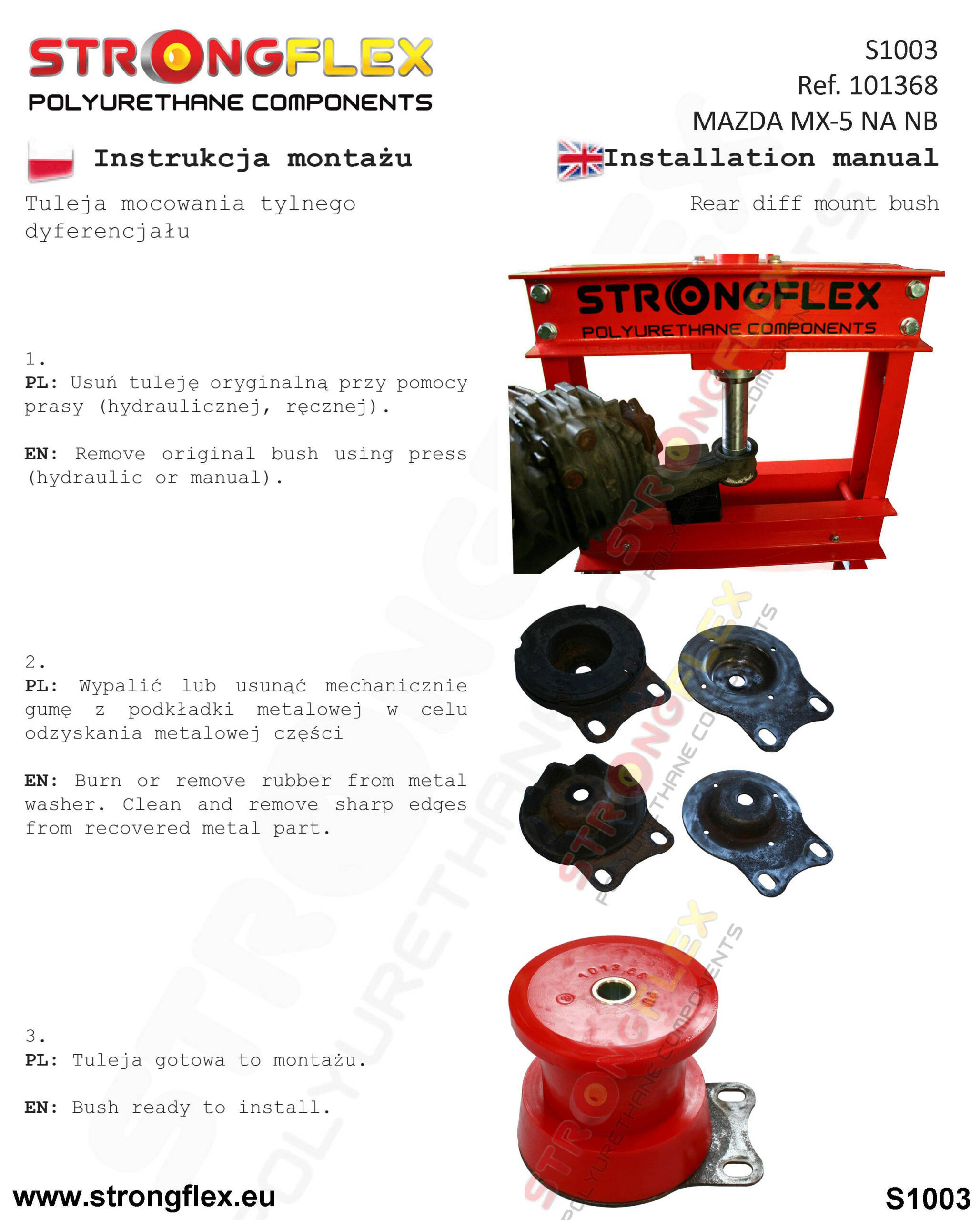 Strongflex 101368A: Rear diff mount bush SPORT - Imagen 2