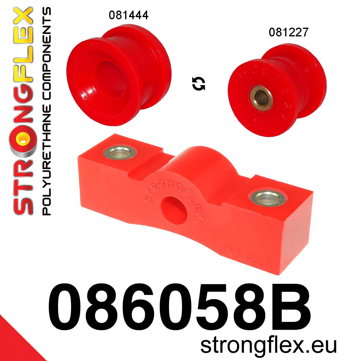 Strongflex 086058B: Shift lever stabilizer and extension mounting bush kit