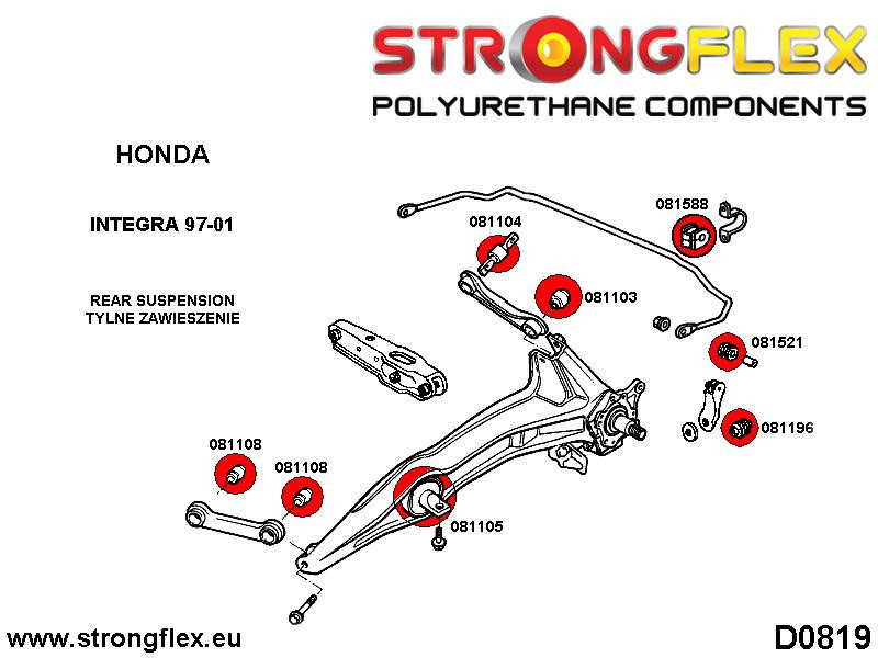 Strongflex 081588A: Rear anti roll bar bush SPORT - Image 2