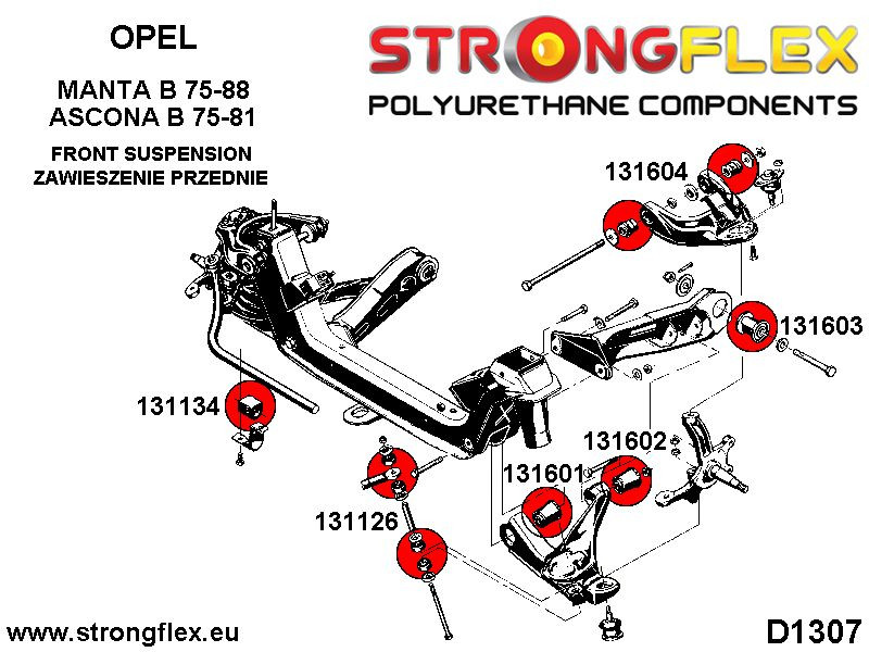 Strongflex 131602A: Front lower wishbone rear bush SPORT - Image 2