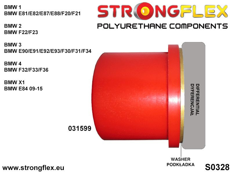 Strongflex 031599B: Rear diff rear mounting bush - Image 2
