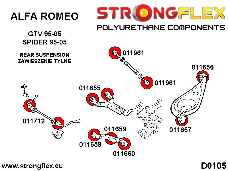 Strongflex 011660B: Rear lower swing arm outer bush - Image 2