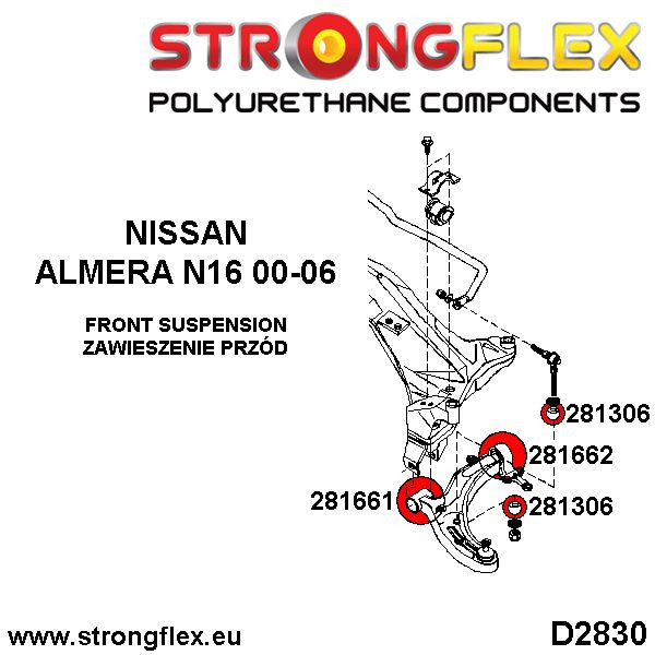 Strongflex 281661A: Front lower arm front bush SPORT - Image 2