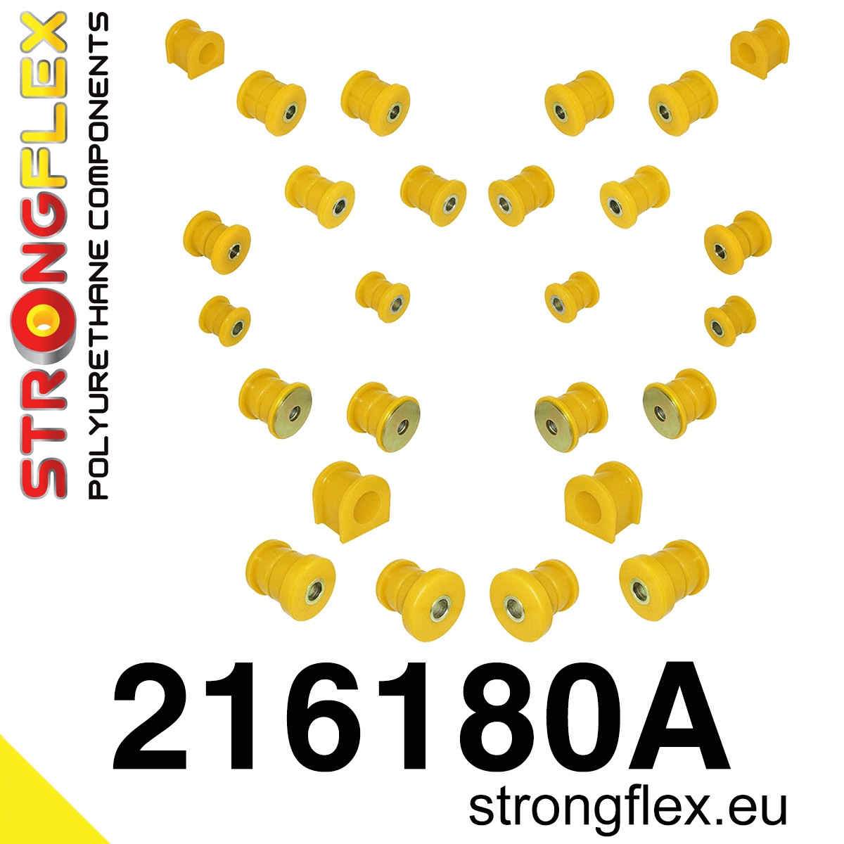 Strongflex 216180A: Front and rear suspension bush kit SPORT