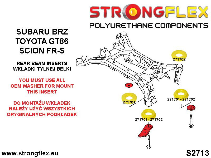 Strongflex 276182A: kit de insertos de soporte del subchasis trasero SPORT - Imagen 3