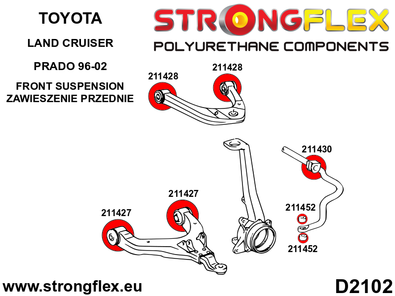Strongflex 211427A: Front lower arm bush SPORT - Imagen 2