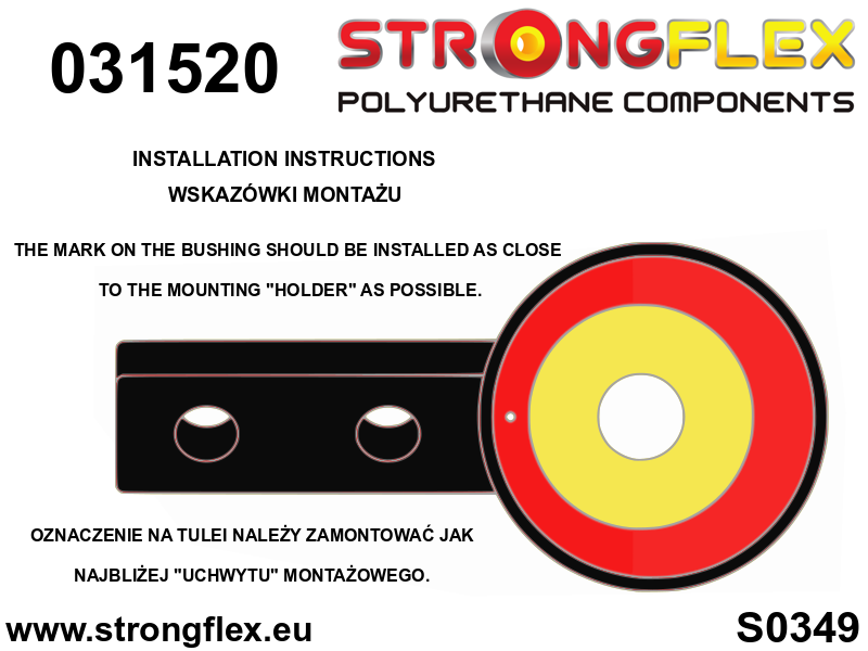 Strongflex 031520A: Front wishbone rear bush xi/xd/ix (4x4) SPORT - Imagen 3