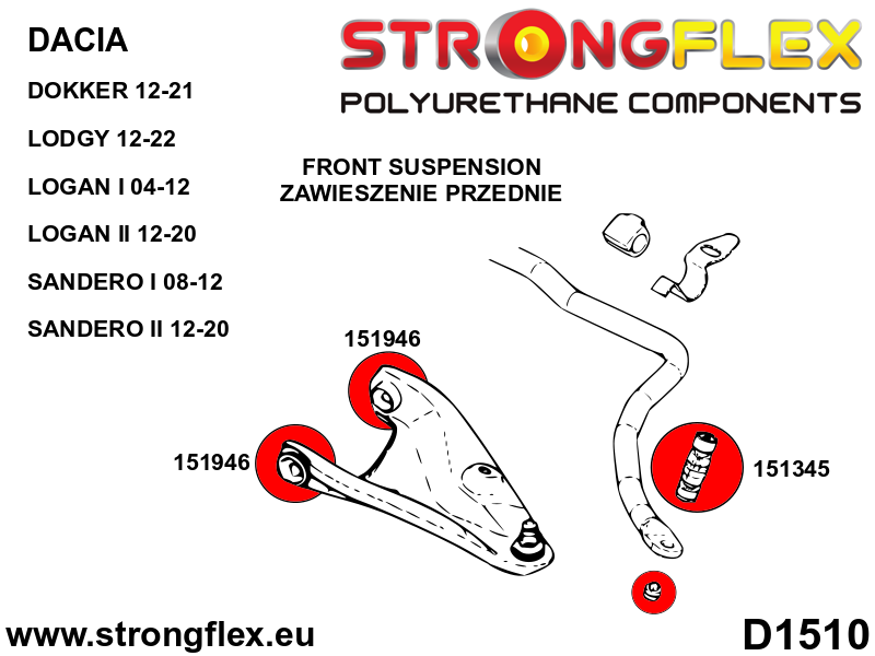 Strongflex 151345B: Front anti roll bar outer mount - Imagen 2