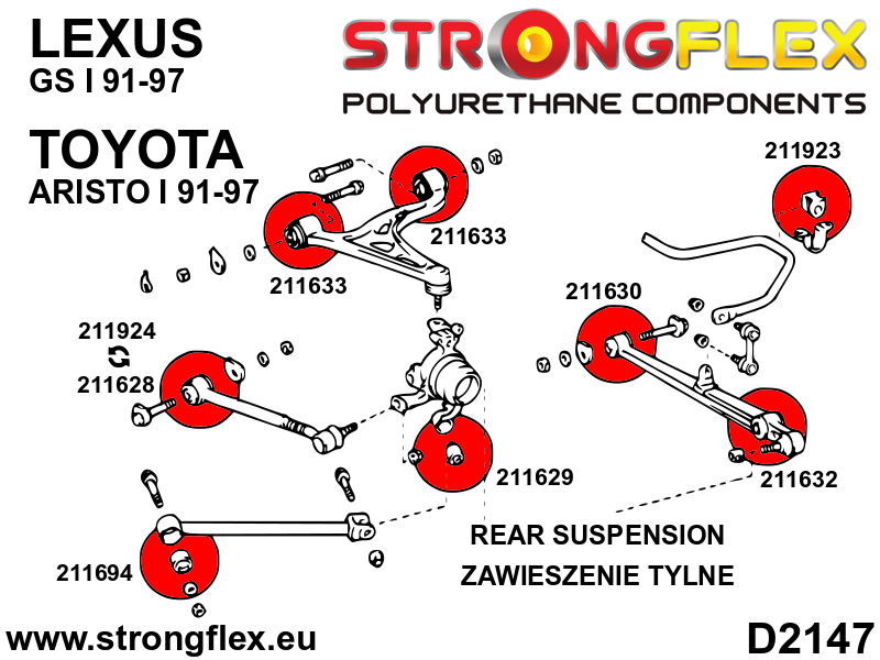 Strongflex 211628B: Rear link arm inner bush 40mm - Image 3