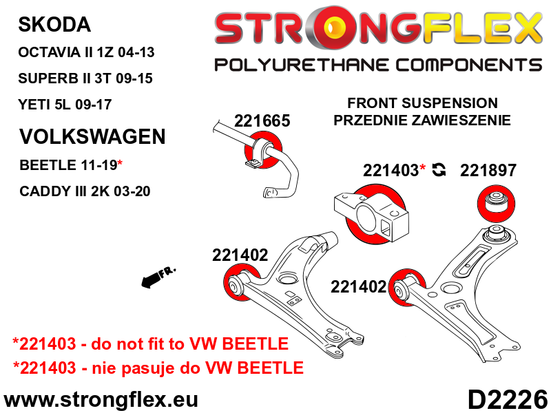 Strongflex 221402B: Front wishbone front bush - Imagen 4