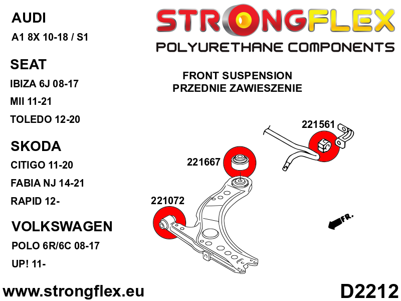 Strongflex 221072A: Front wishbone - front bush 30mm SPORT - Imagen 4