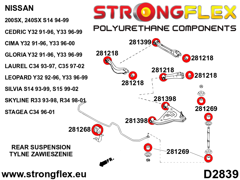 Strongflex 281399A: Rear roe link inner bush SPORT - Imagen 2