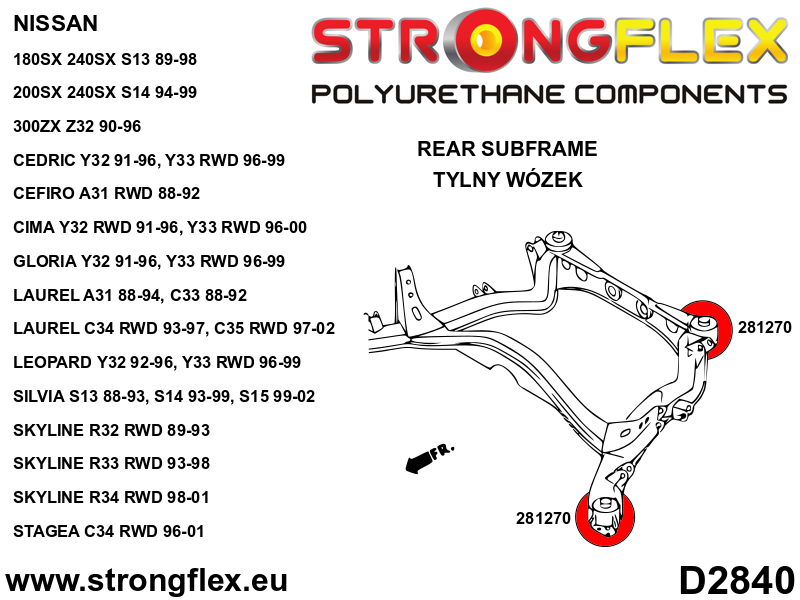 Strongflex 281270A: Rear beam mounting bush RWD SPORT - Imagen 3