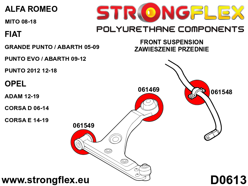 Strongflex 061549A: Front wishbone front bush SPORT - Imagen 2