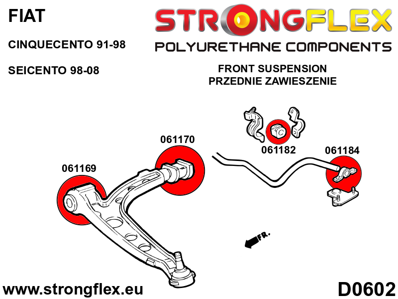 Strongflex 066048B: Front suspension bush kit - Image 2