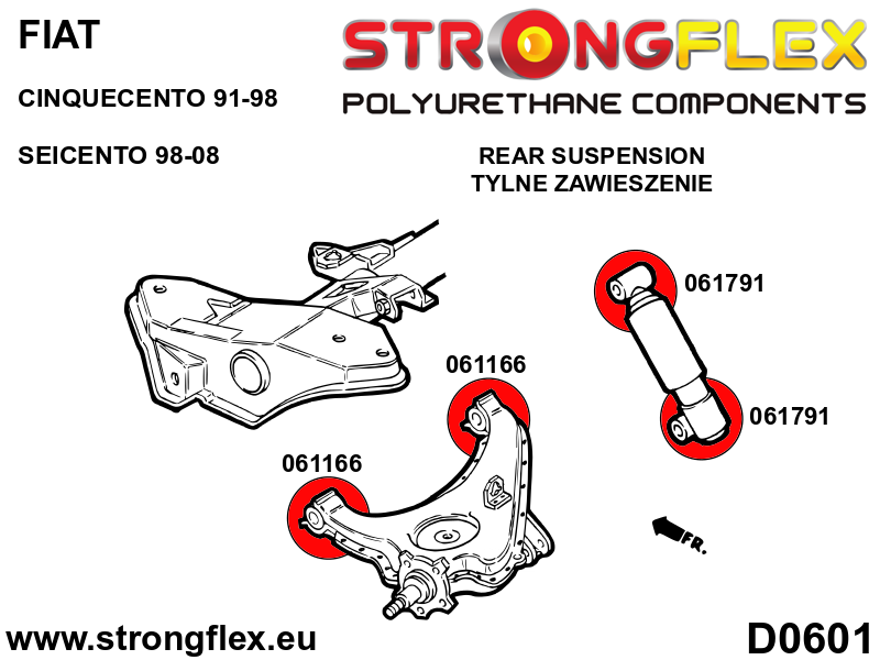 Strongflex 066038B: Rear trailing arm bushes kit - Image 2