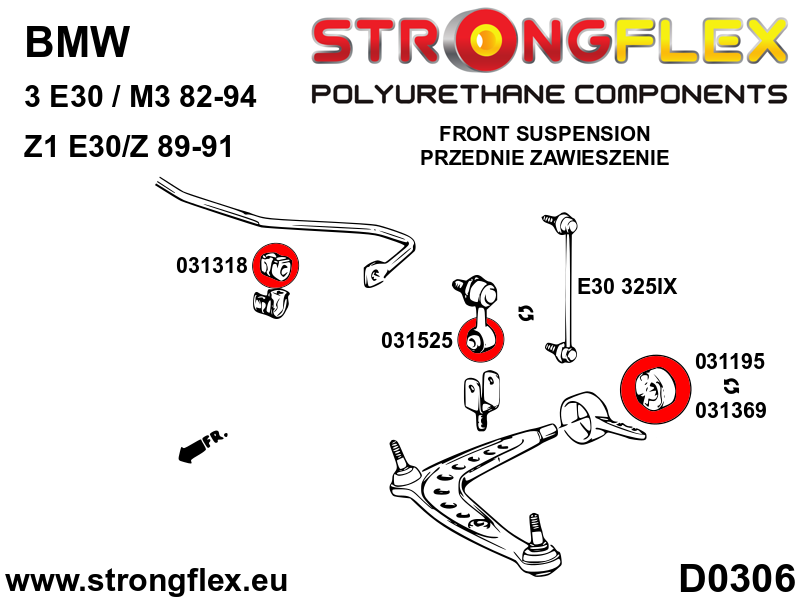 Strongflex 031318A: Front anti roll bar bush SPORT - Image 2