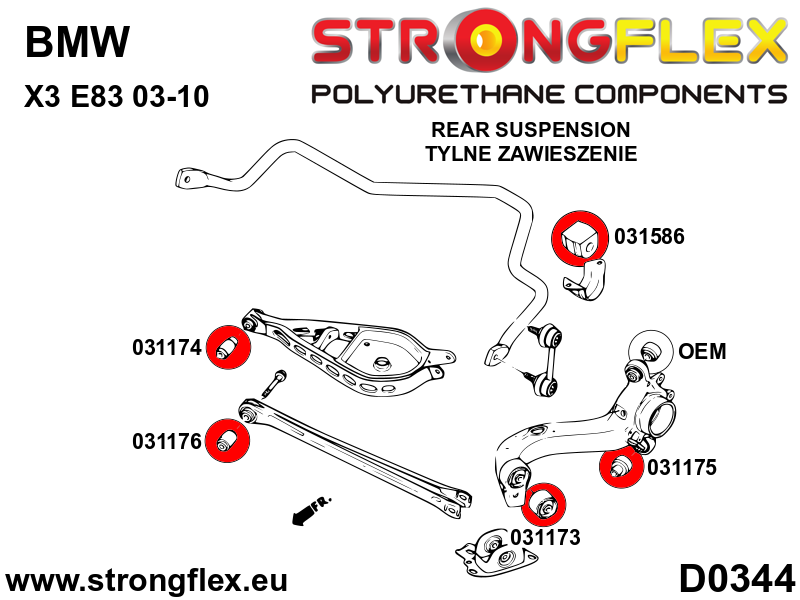 Strongflex 031173A: Rear trailing arm front bush SPORT - Image 3