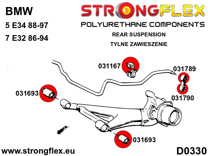 Strongflex 031167B: Anti roll bar bush front / rear - Image 2
