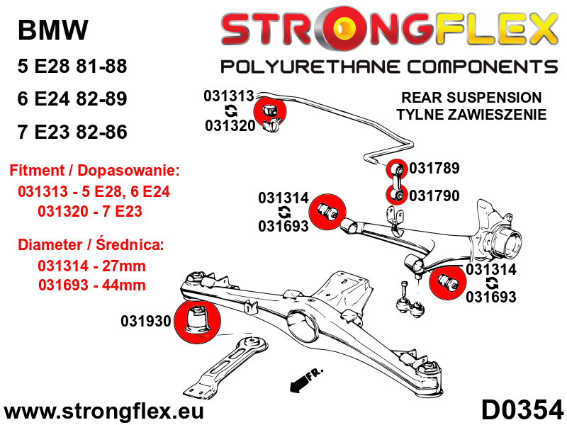 Strongflex 031314A: Rear trailing arm bush SPORT - Image 3