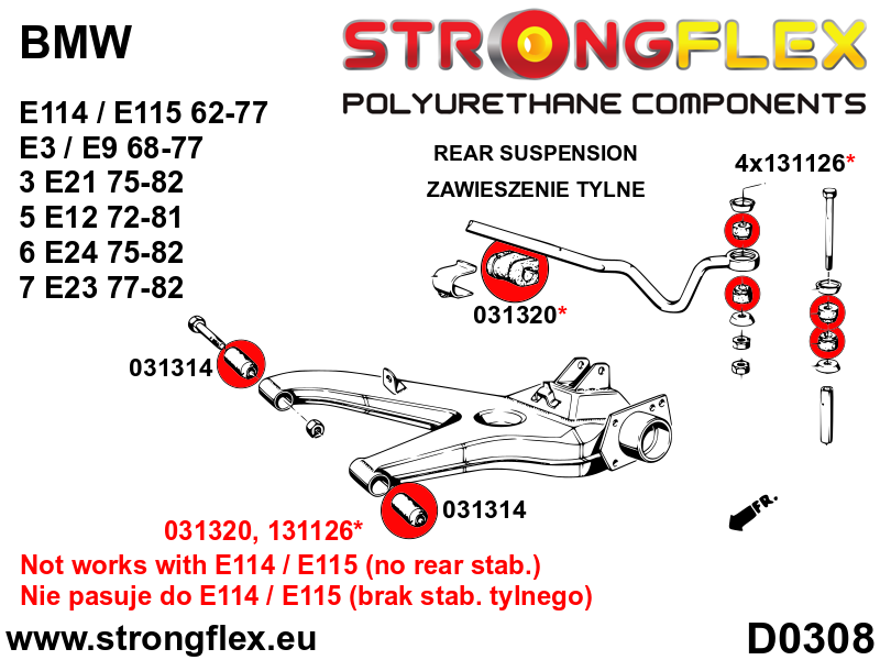 Strongflex 031314B: Rear trailing arm bush - Image 4