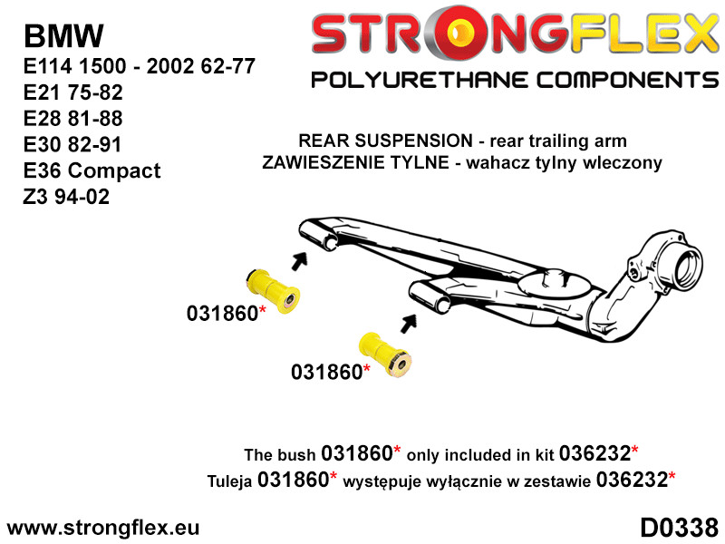 Strongflex 036098B: Full suspension polyurethane bush kit - Imagen 3