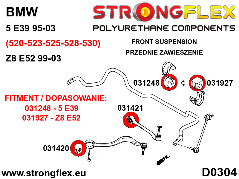 Strongflex 031248A: Front anti roll bar bush SPORT - Image 3