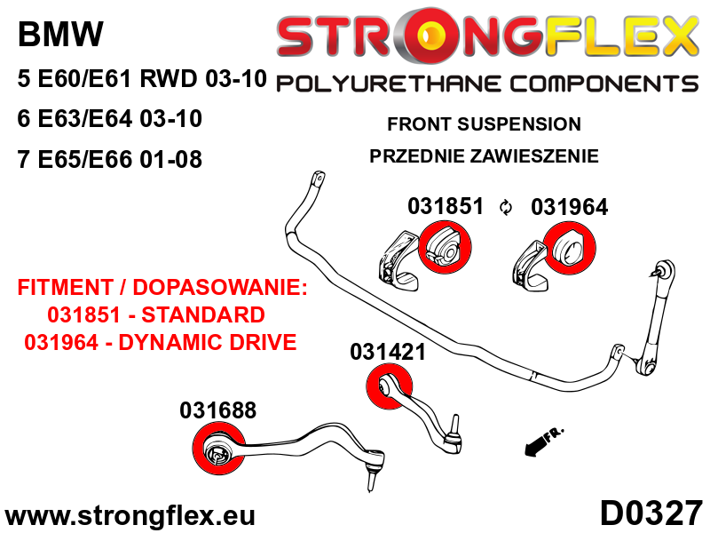 Strongflex 031688B: Front control arm to chassis bush - Image 2