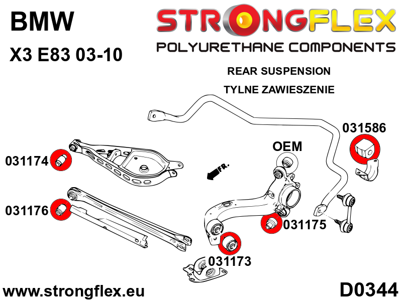 Strongflex 031586A: Rear anti roll bar bush SPORT - Image 2