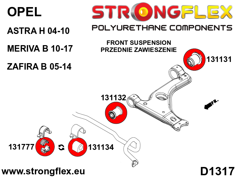 Strongflex 131134B: Front anti roll bar bush - Imagen 4