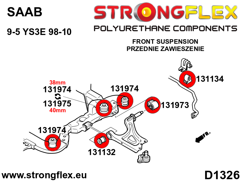 Strongflex 131134B: Front anti roll bar bush - Imagen 5