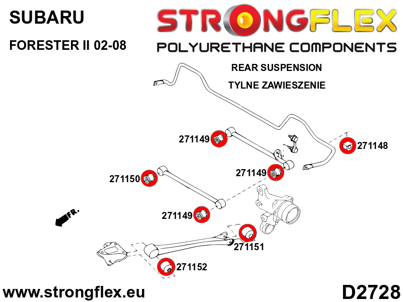 Strongflex 271149A: Rear tie bar bush SPORT - Imagen 2