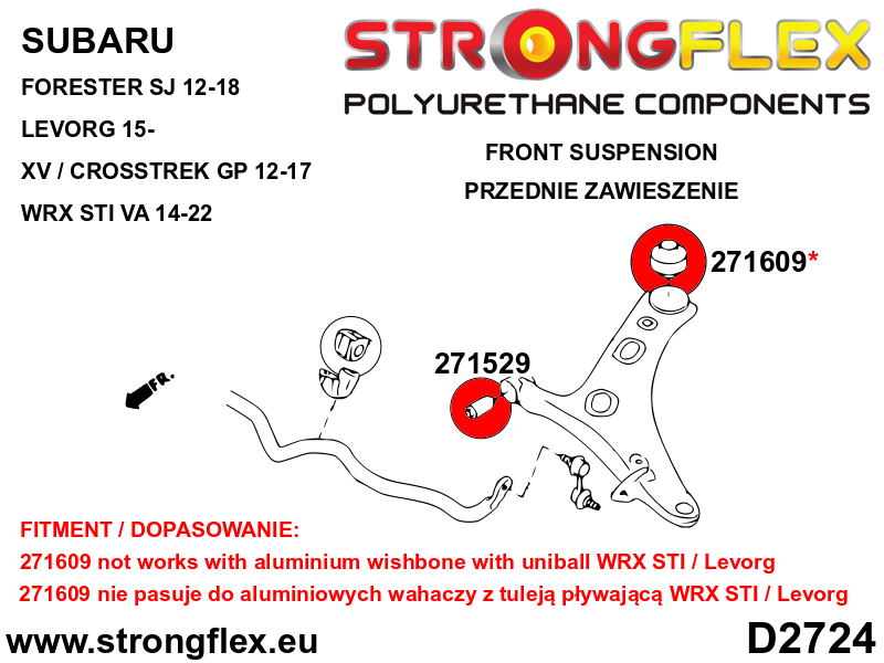 Strongflex 271529B: Front arm front bush - Imagen 2