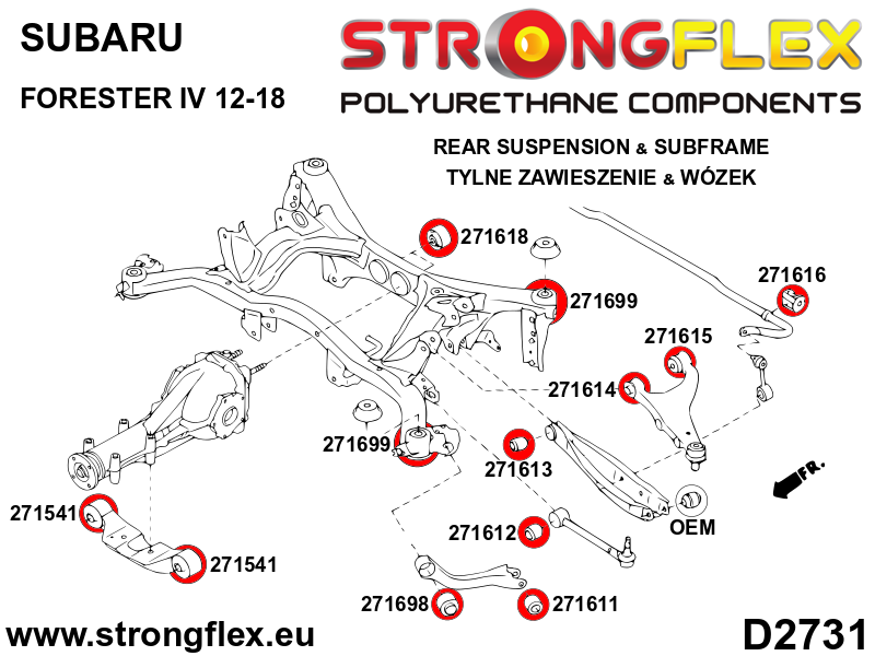 Strongflex 271699A: Casquillo del subchasis trasero SPORT - Imagen 2