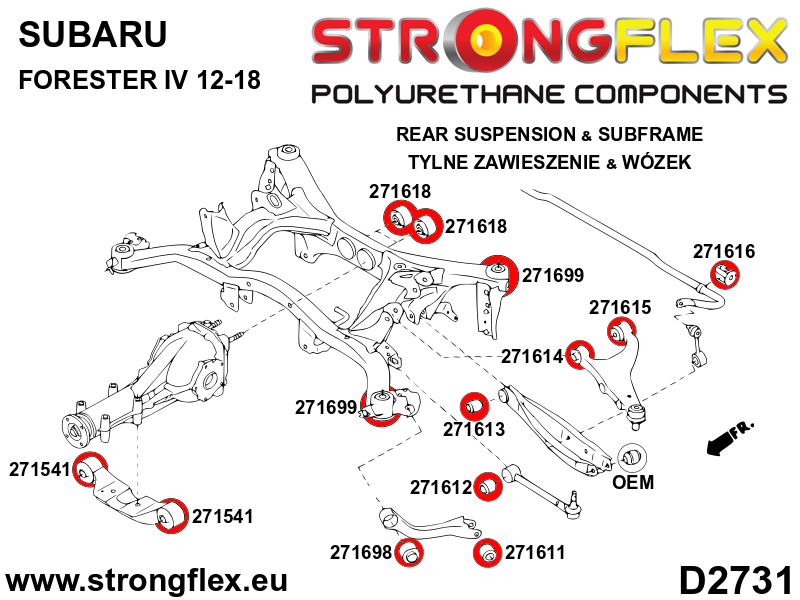 Strongflex 276193A: Rear suspension bush kit SPORT - Image 3