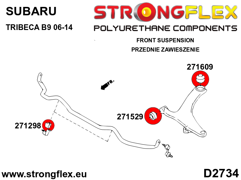 Strongflex 271298A: Front anti roll bar bush 25mm SPORT - Imagen 2