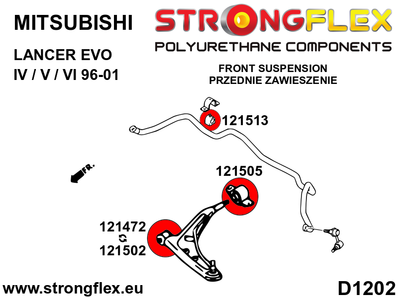 Strongflex 121472B: Front wishbone front bush 14mm - Imagen 2