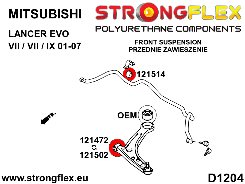 Strongflex 121472B: Front wishbone front bush 14mm - Imagen 3