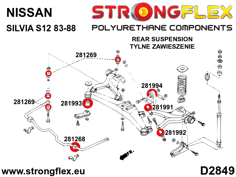 Strongflex 281269A: Rear anti roll bar link bush SPORT - Imagen 4