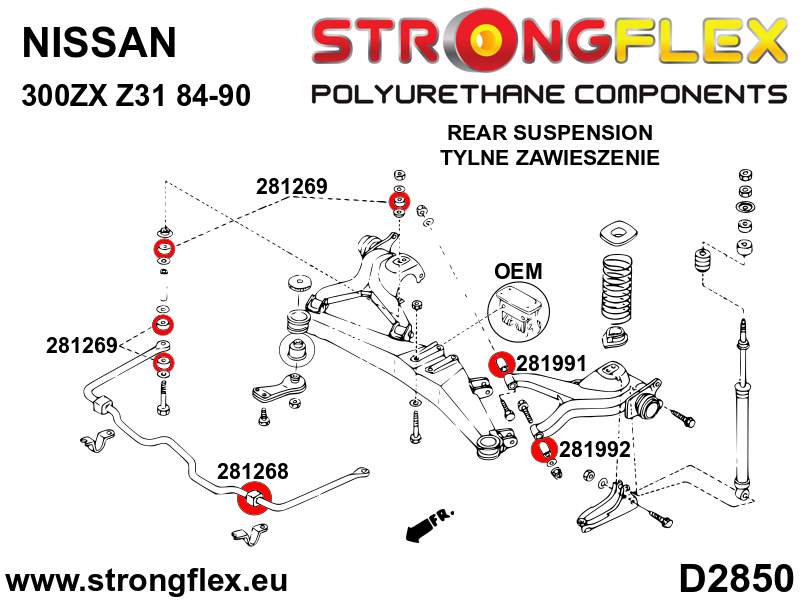 Strongflex 281269A: Rear anti roll bar link bush SPORT - Imagen 5