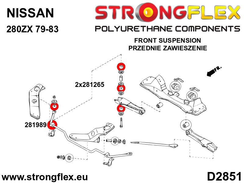 Strongflex 281265B: Front anti roll bar link bush - Imagen 4