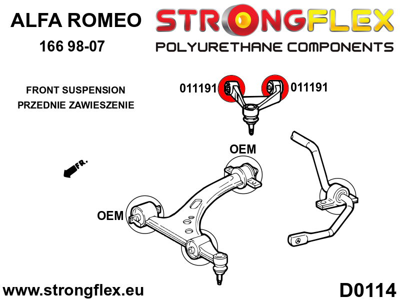 Strongflex 011191B: Casquillo brazo superior delantero - Imagen 2