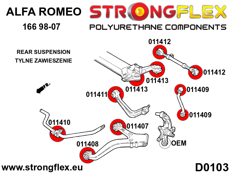 Strongflex 011407A: Rear wishbone rear bush SPORT - Image 2
