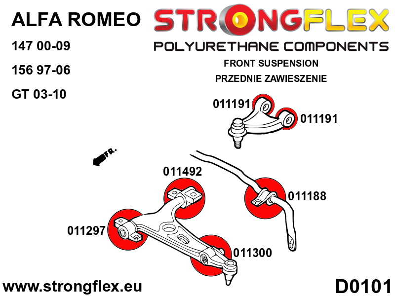 Strongflex 011297A: Front lower wishbone front bush SPORT - Image 3