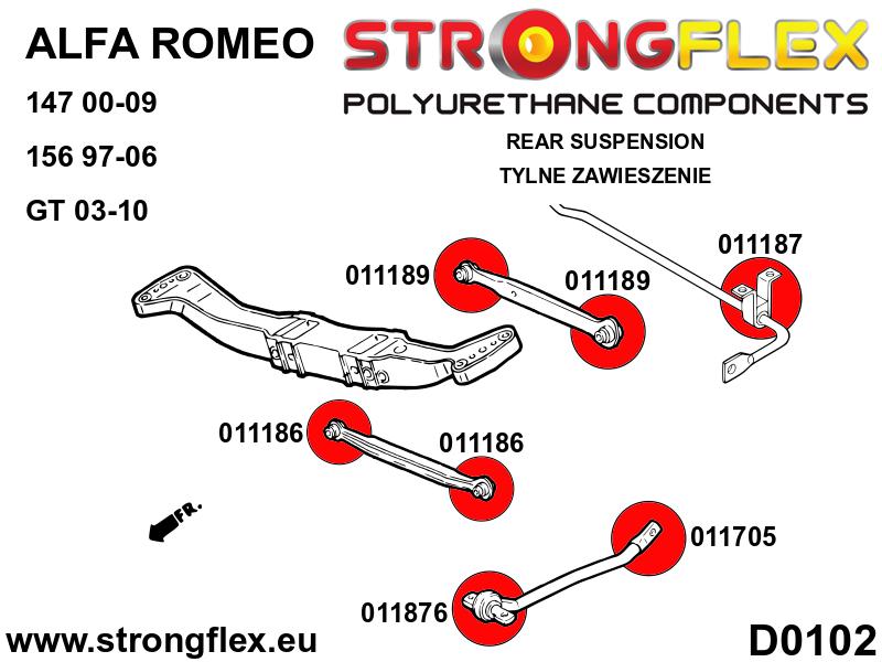Strongflex 011187A: Rear anti roll bar bush SPORT - Image 2