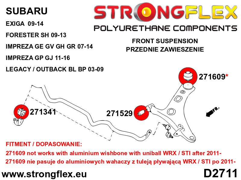 Strongflex 271341A: Front / rear anti roll bar bush SPORT - Imagen 4