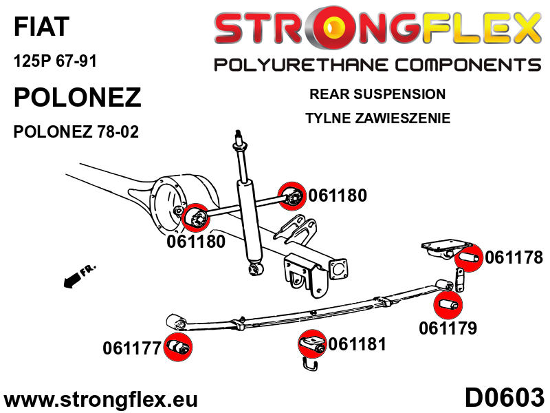 Strongflex 061180A: Rear rod to body bush SPORT - Image 2
