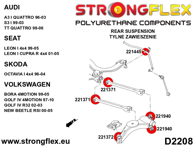Strongflex 221371A: Rear wishbone inner bush SPORT - Imagen 2